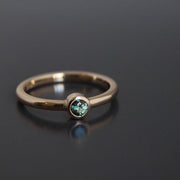 Gold Plated Silver Green Peridot Round Ring