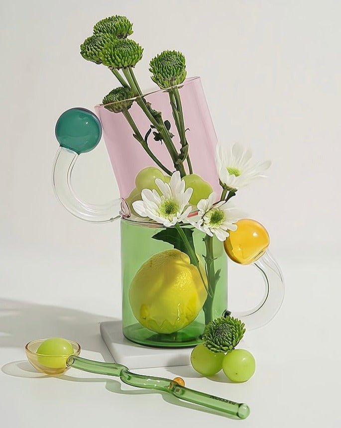 Hand Blown Lollipop Glass Mugs